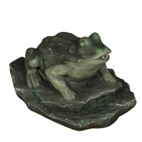 Bermuda 30cm Frog On Lilypad Pond Ornament - Old Railway Line Garden Centre