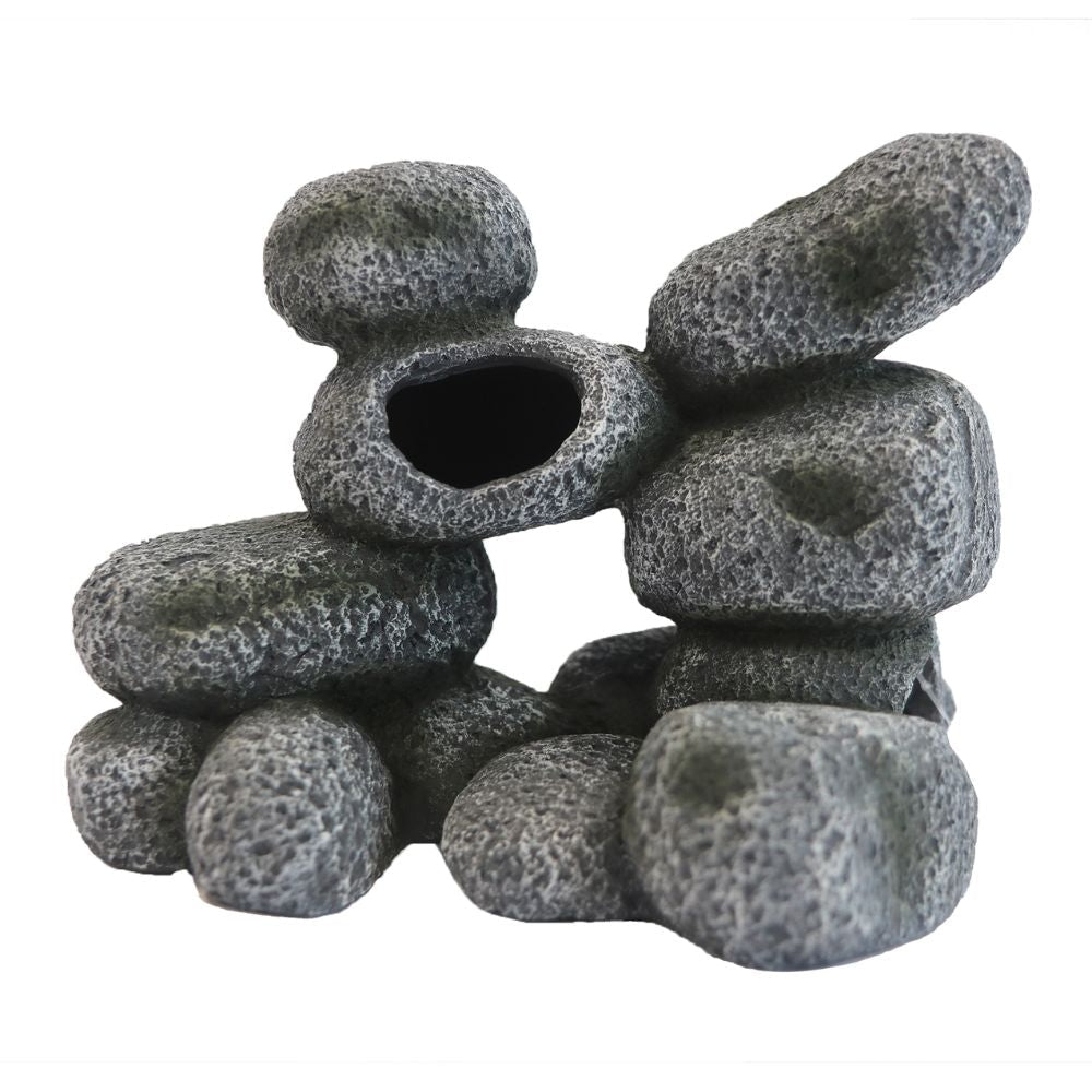 Betta 19.5cm Large Grey Pebble Stack Aquarium Decoration - Old Railway Line Garden Centre