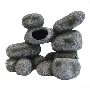Betta 19.5cm Large Grey Pebble Stack Aquarium Decoration - Old Railway Line Garden Centre