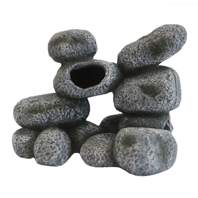 Betta 19.5cm Large Grey Pebble Stack Aquarium Decoration - Old Railway Line Garden Centre