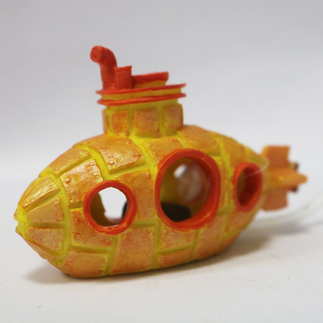 Betta 8.5cm Air Action Yellow Submarine Aquarium Ornament - Old Railway Line Garden Centre
