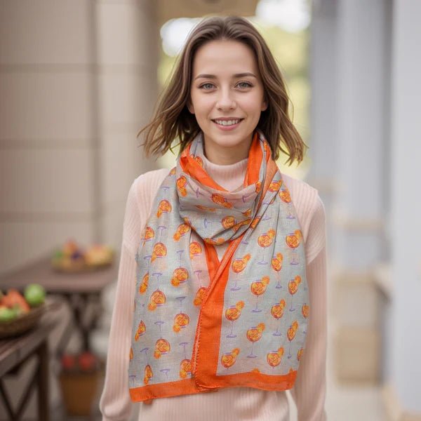 Black Ginger 180cm Aperol Spritz Scarf - Old Railway Line Garden Centre