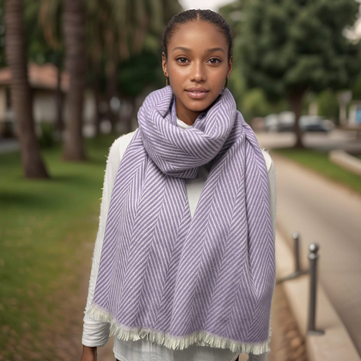 Black Ginger 180cm Neon Shawls - Lilac