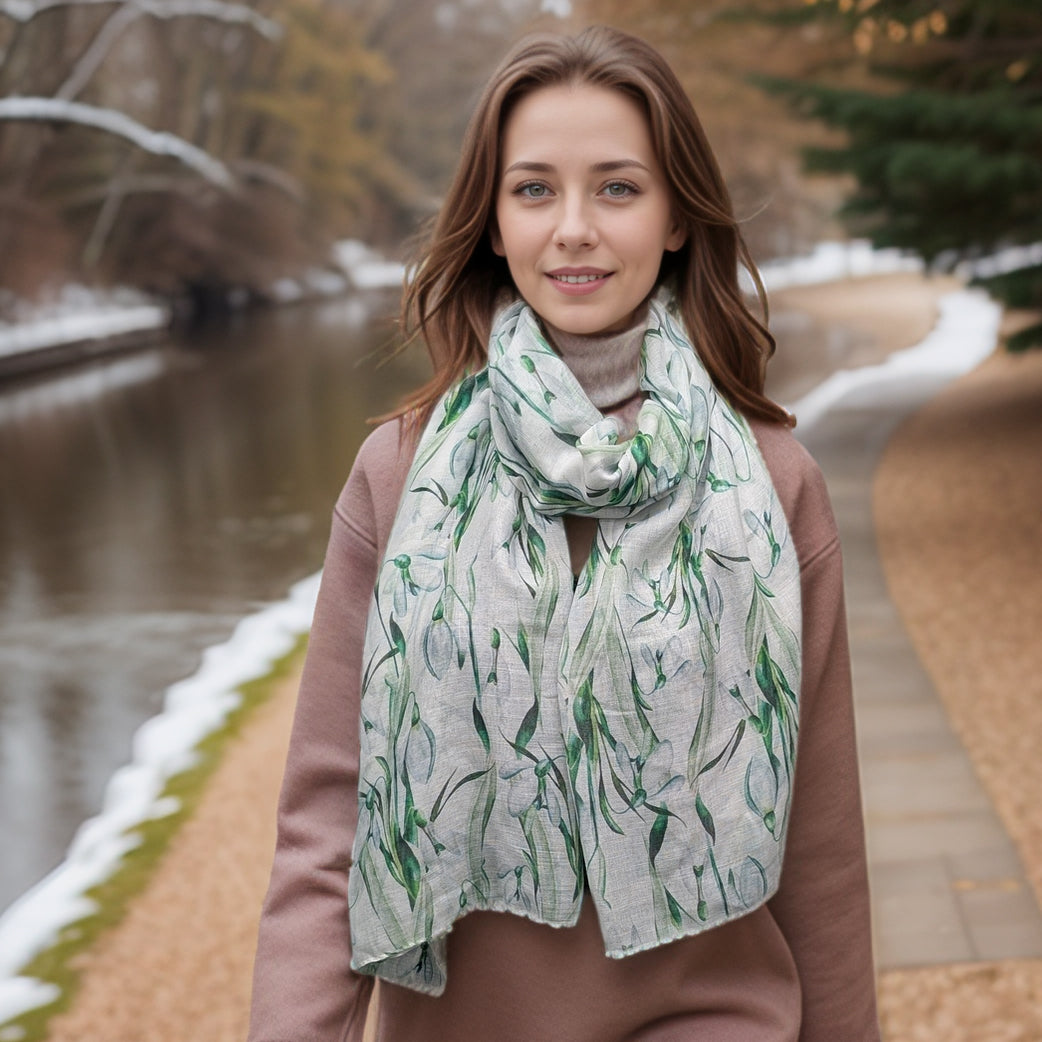 Black Ginger 180cm Snowdrop Scarf - White