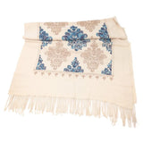 Black Ginger Acotz - Embroidery Pashmina Style Scarf (70x180cm) - Cream