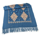 Black Ginger Acotz - Embroidery Pashmina Style Scarf (70x180cm) - Teal
