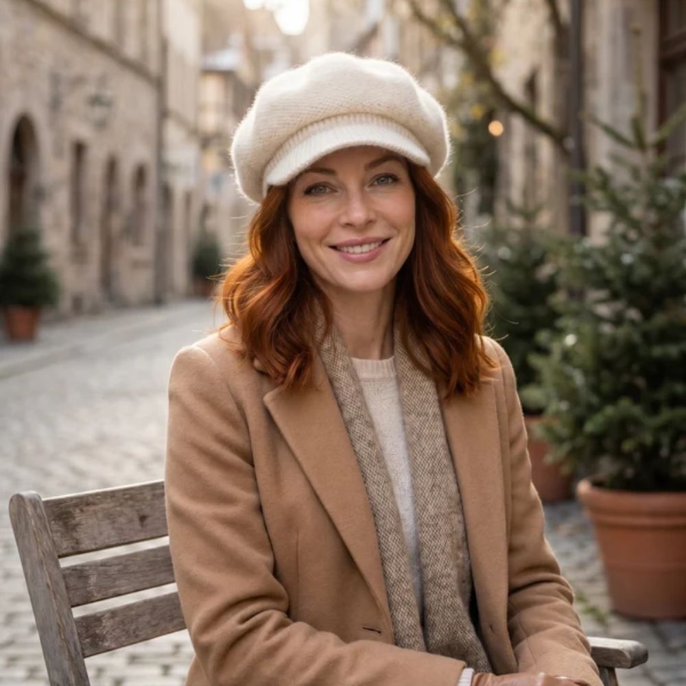 Black Ginger Baker Boy Hat - Cream