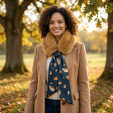 Black Ginger Bela Bela - Faux Fur Collar with Scarf Tie - Gold Leaf (Exclusive Design)