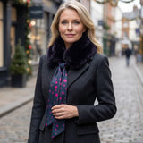 Black Ginger Bela Bela - Faux Fur Collar with Scarf Tie - Pink Polka Dot (Exclusive Design)