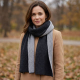 Black Ginger Biarittz - Unisex Knitted Scarf (25x180cm) - Black/Grey
