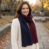 Black Ginger Biarittz - Unisex Knitted Scarf (25x180cm) - Dark Red/Navy