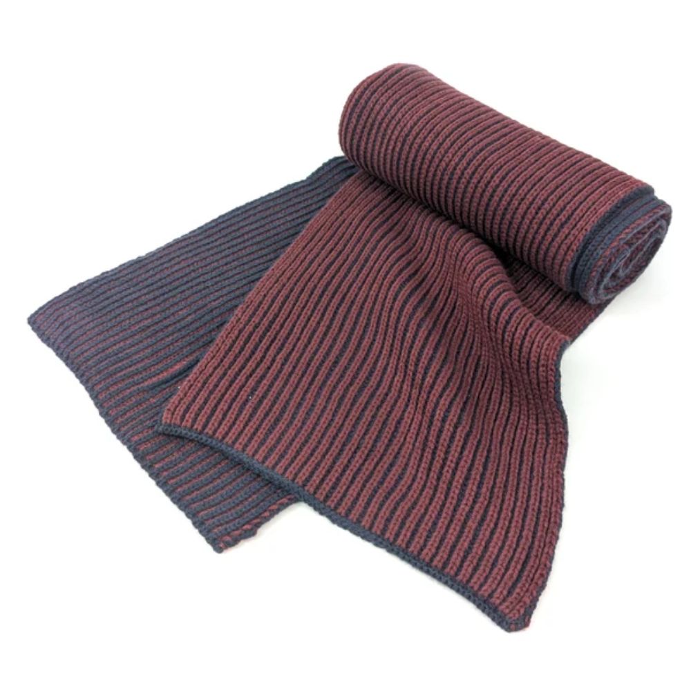 Black Ginger Biarittz - Unisex Knitted Scarf (25x180cm) - Dark Red/Navy