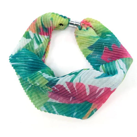 Black Ginger Bright Tropical Magnetic Neck Scarf - Old Railway Line Garden Centre