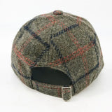 Black Ginger Check Wool Style Cap - Coffee Khaki