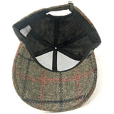 Black Ginger Check Wool Style Cap - Coffee Khaki
