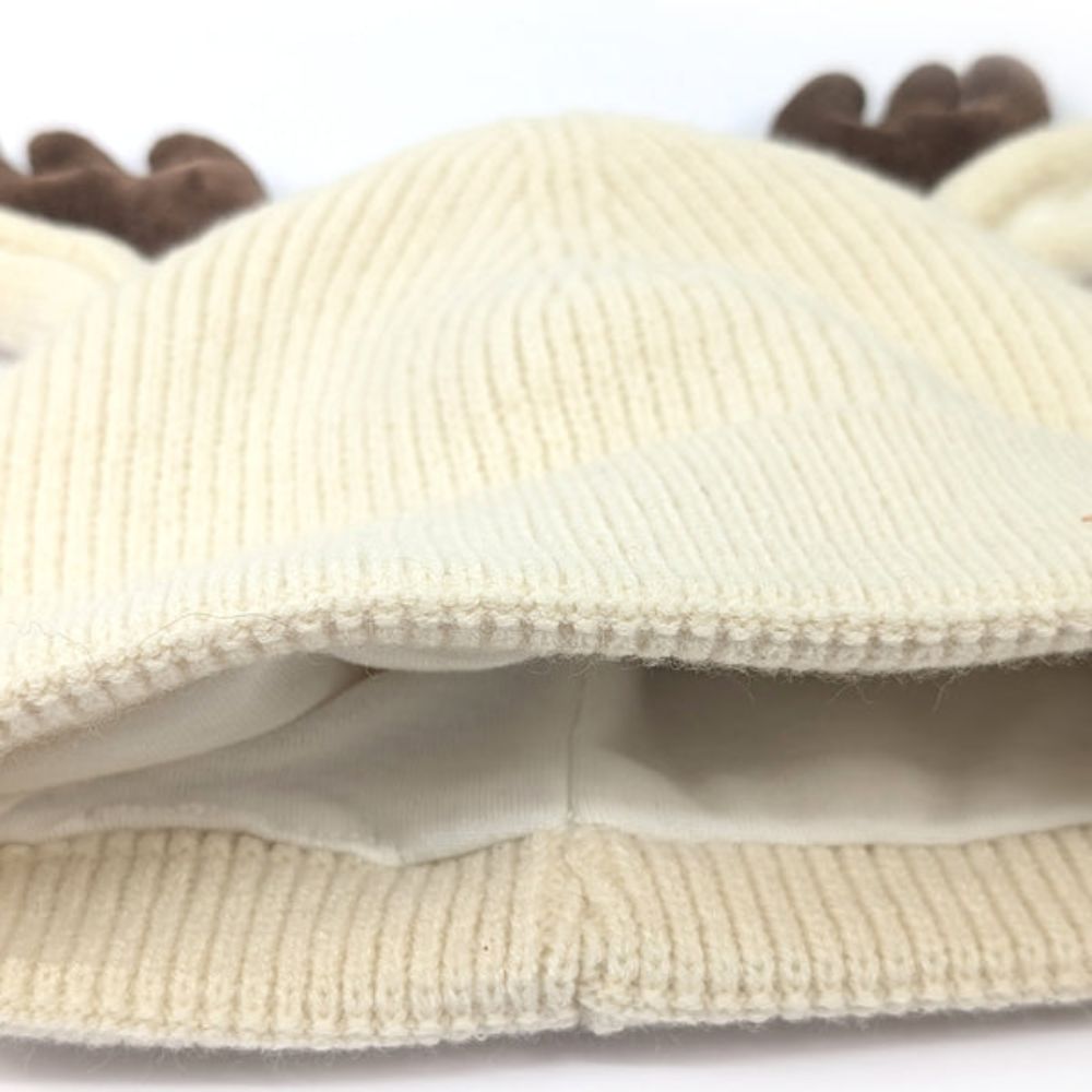 Black Ginger Childrens Reindeer Antler Hat (3-8yrs) - Cream