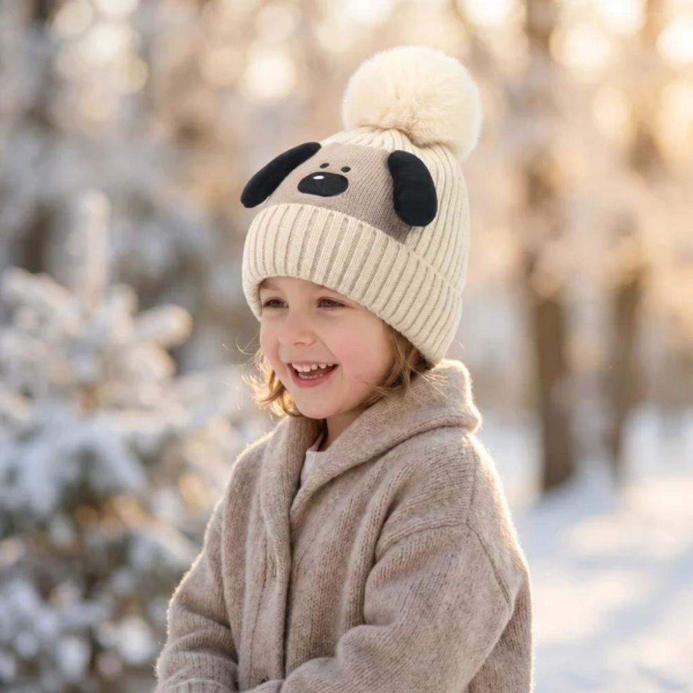 Black Ginger Drew the Dog Hat (4-8yrs) - Cream