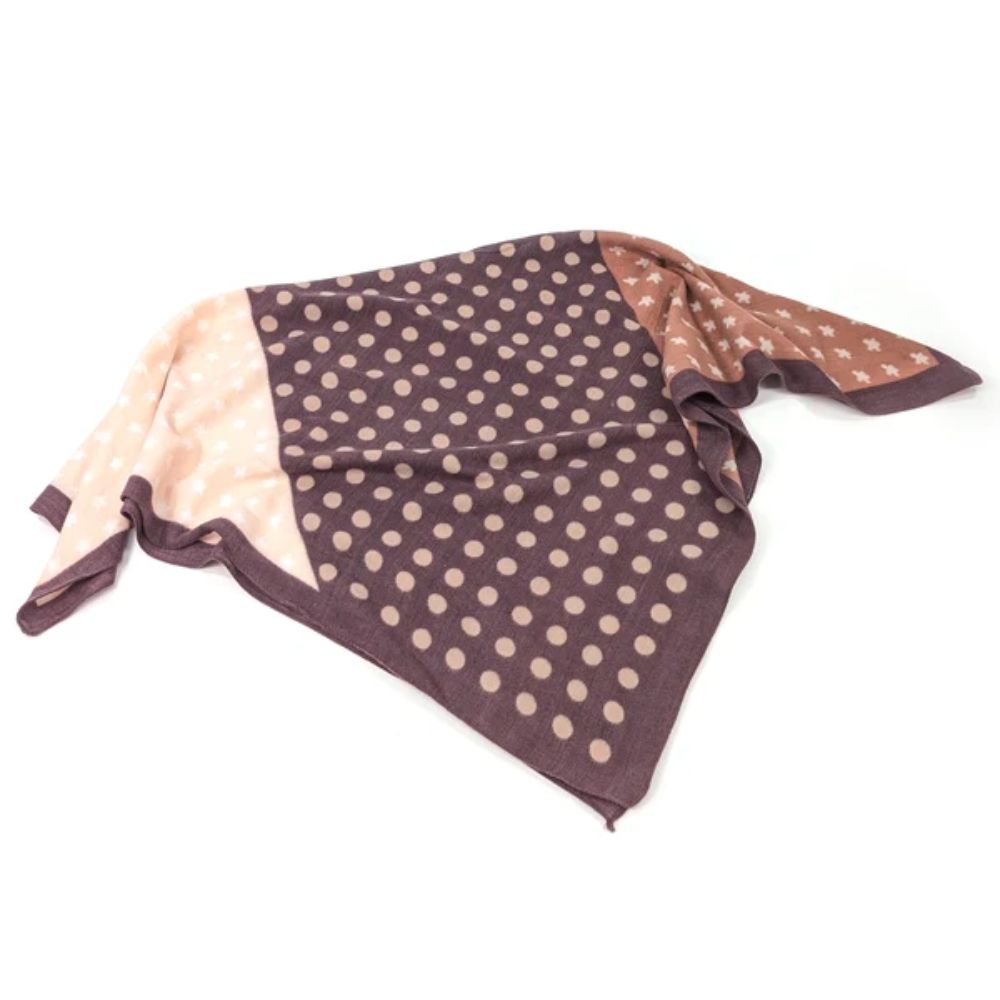 Black Ginger Erreka - Soft Square Scarf (90x90cm) - Wine Red Polka Dots