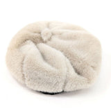 Black Ginger Faux Fur Beret Style Hat - Cream