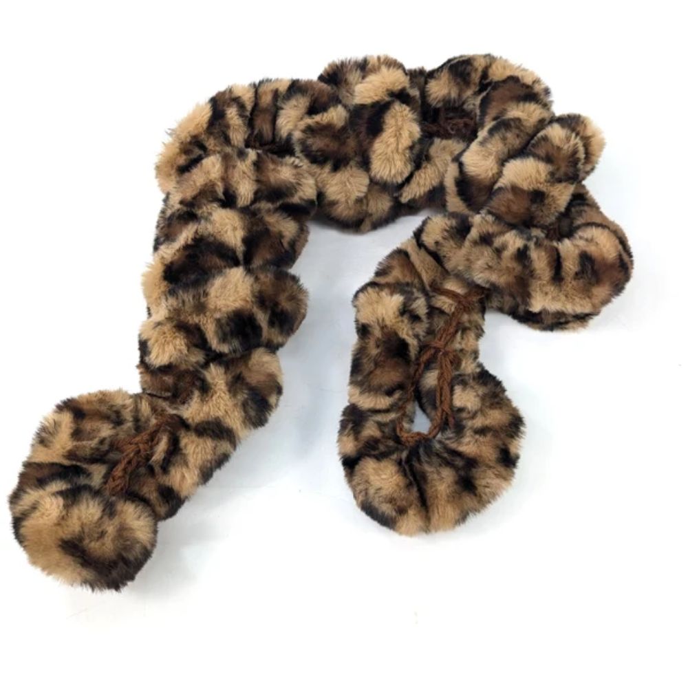Black Ginger Faux Fur Corkscrew Collar - Animal Brown