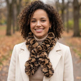Black Ginger Faux Fur Corkscrew Collar - Animal Brown