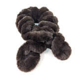 Black Ginger Faux Fur Corkscrew Collar - Dark Brown