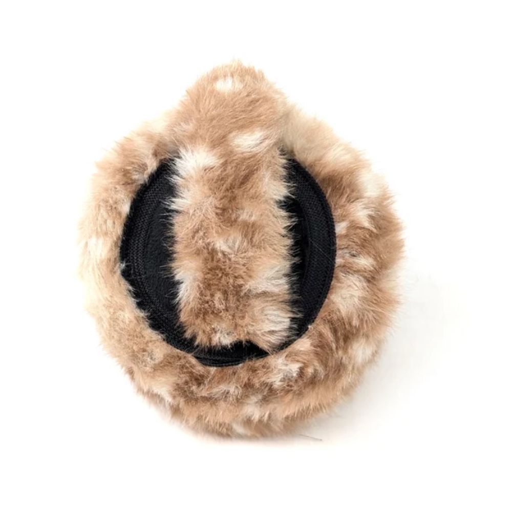 Black Ginger Faux Fur Deer Print Ear Muffs