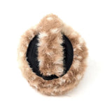 Black Ginger Faux Fur Deer Print Ear Muffs