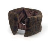Black Ginger Faux Fur Head Band & Snood - Dark Animal Print