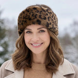 Black Ginger Faux Fur Head Band & Snood - Dark Animal Print