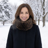Black Ginger Faux Fur Head Band & Snood - Dark Animal Print