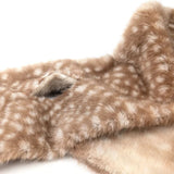 Black Ginger Faux Fur Scarf Collar (90x16cm) - Deer Print