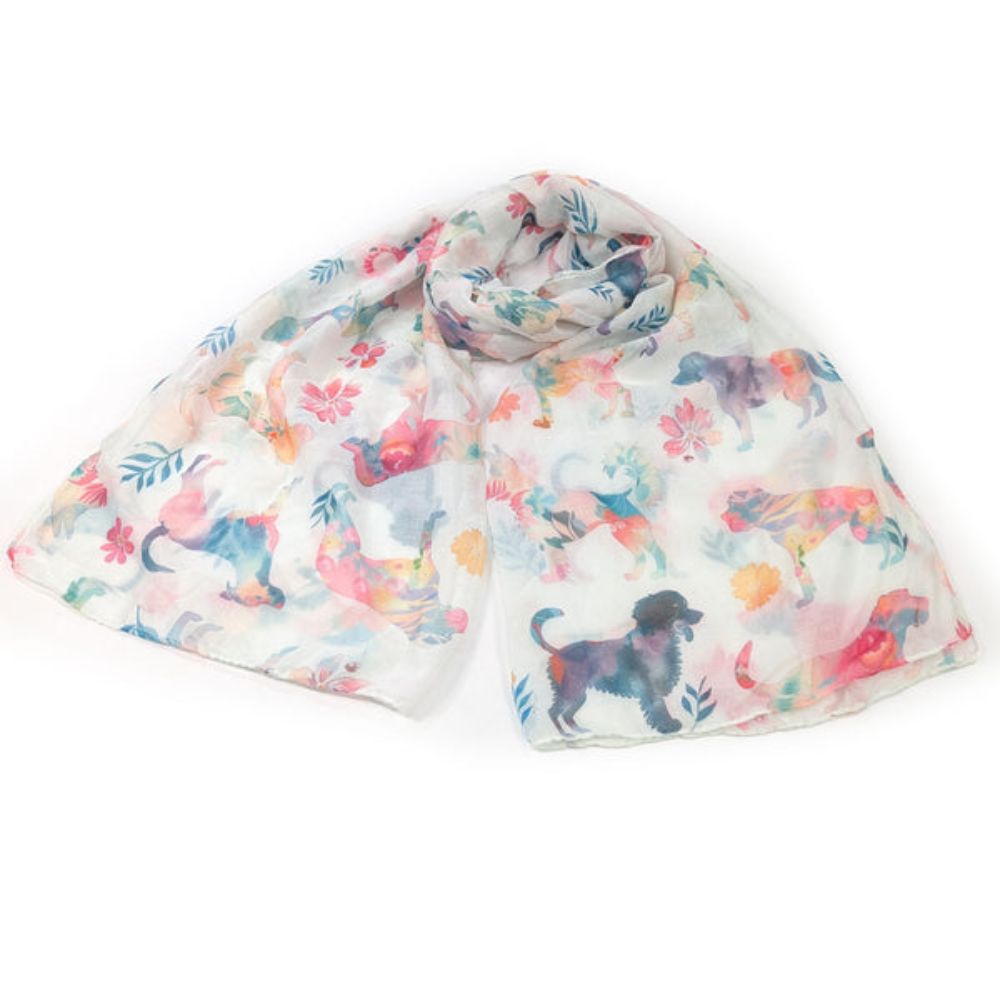 Black Ginger Floral Dogs Scarf (70x180cm) - Exclusive Design