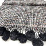 Black Ginger Garreta - Confetti Pom Pom Scarf (50x180cm) - Black