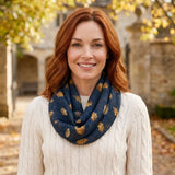 Black Ginger Gold Leaf Magnetic Neck Scarf - Exclusive Design