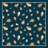 Black Ginger Gold Leaf Silk Feel Square Scarf (70x70cm) - Exclusive Design