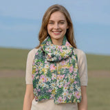 Black Ginger Green Daisy Scarf (50x180cm) - Exclusive Design