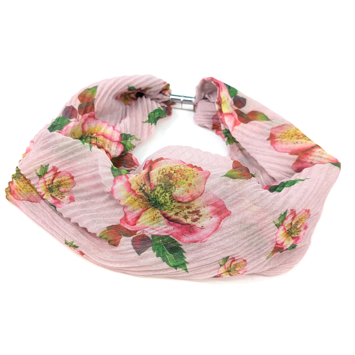 Black Ginger Hellebore Magnetic Neck Scarf - Pink
