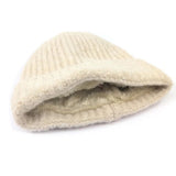 Black Ginger Knitted Beanie Hat - Cream