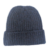 Black Ginger Knitted Beanie Hat - Dark Blue