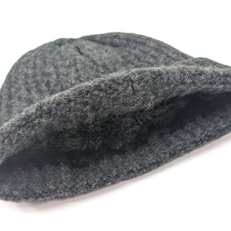 Black Ginger Knitted Beanie Hat - Grey