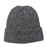 Black Ginger Knitted Beanie Hat - Grey