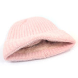 Black Ginger Knitted Beanie Hat - Pink