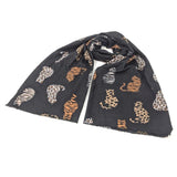 Black Ginger Lacarre - Animal Print Cats Scarf (70x180cm) - Black