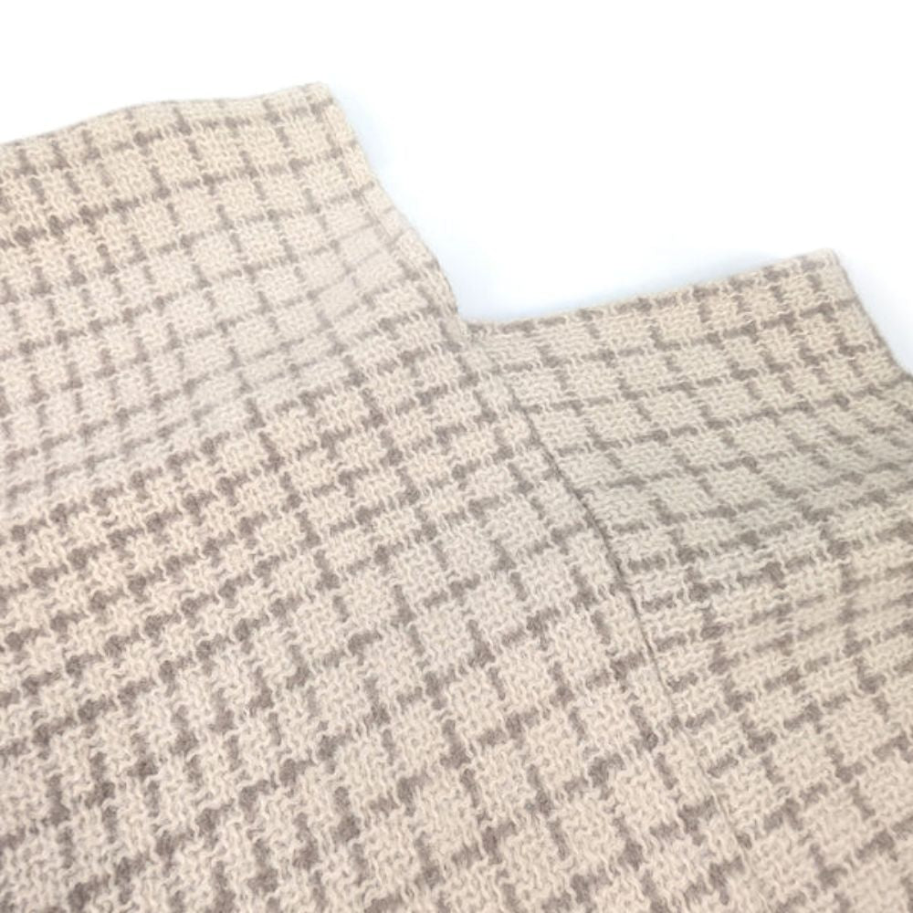 Black Ginger Laxia - Check Tasseled Poncho - Cream/Brown