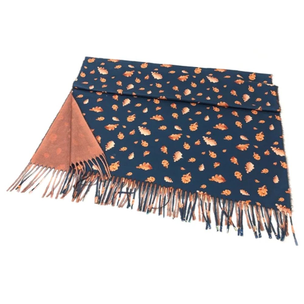 Black Ginger Gold Leaf Pashmina Style Scarf (70x180cm) - Exclusive Design