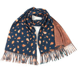 Black Ginger Gold Leaf Pashmina Style Scarf (70x180cm) - Exclusive Design
