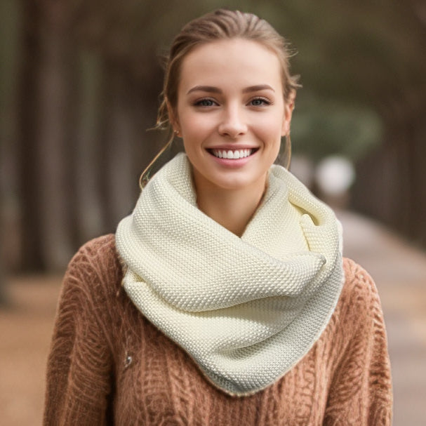 Black Ginger Lovina Close Knit Double Snood - Cream