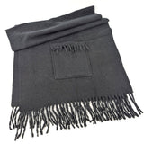 Black Ginger Macha - Shawl/Scarf with Pockets (65x180cm) - Black