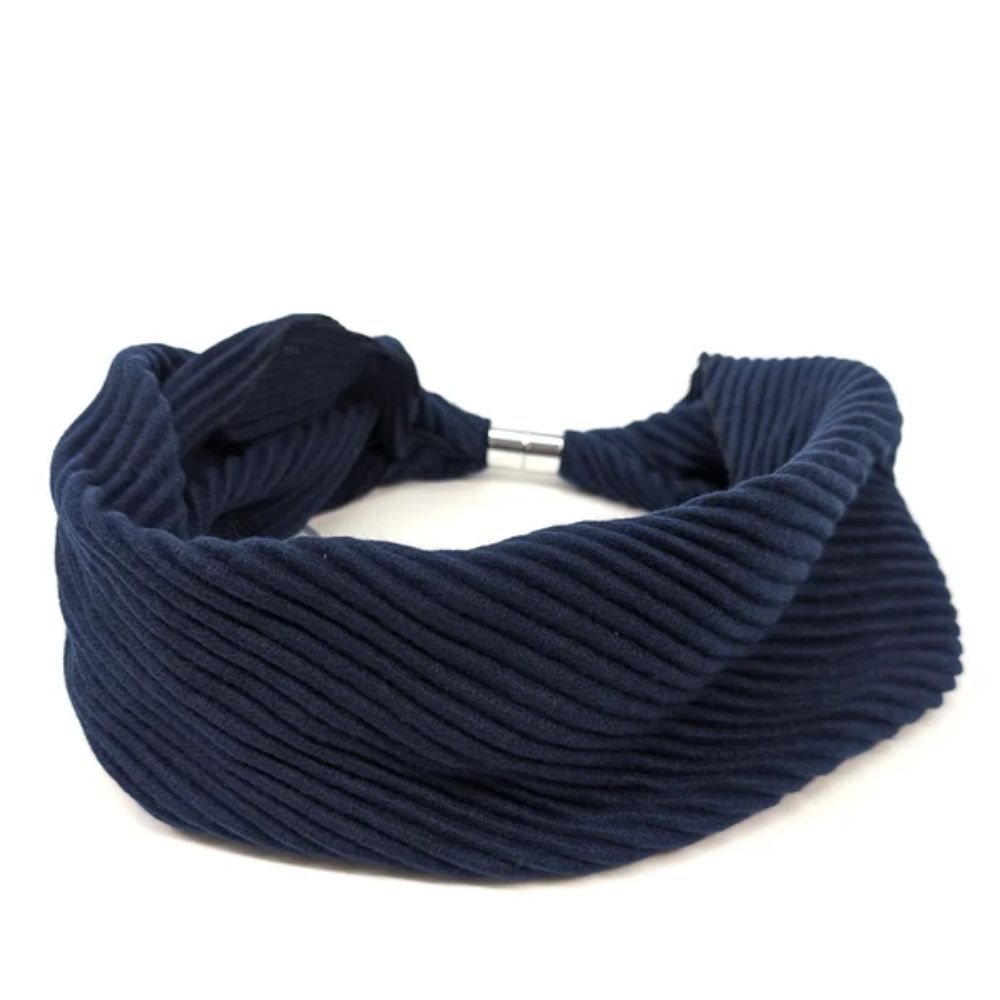Black Ginger Magnetic Scarf - Petra - Navy Blue
